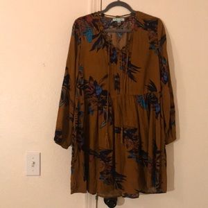 Brown dress with floral print